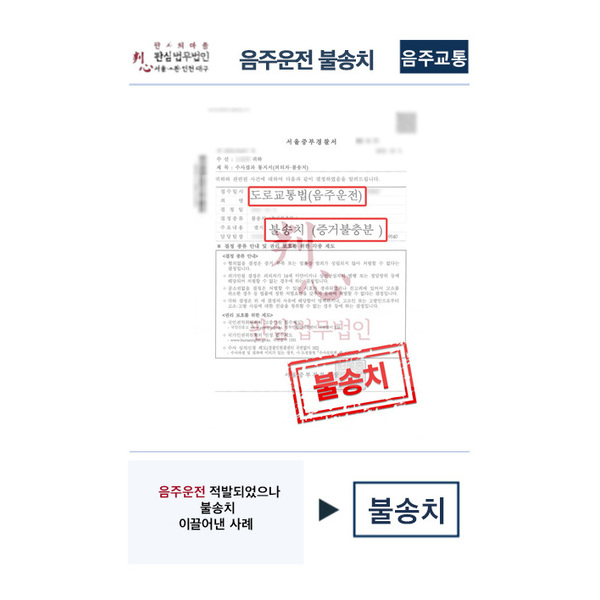 음주운전으로 적발되었으나 불송치 이끌어내